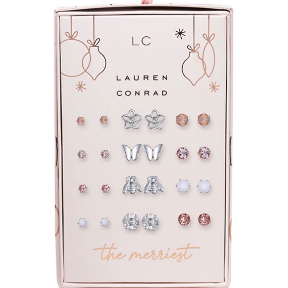 LC Lauren Conrad Bee Butterfly Nickel Free Stud Earrings - 12 Pairs Earring Set - Picture 3 of 4